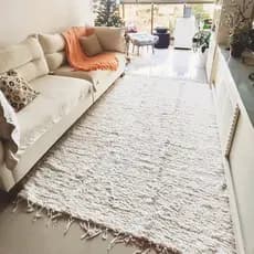 Tapete Boho Grande 2,50 X 2,00 Artesanal Luxo Sala Quarto Felpudo Bucha Rústico Tear Algodão Tear