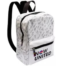 Mochila de Costas Pequena Now United Branca Tilibra Infantil Juvenil Original