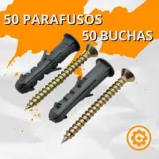 Parafuso Com Bucha 8 -kit C/100 Und - 50 Parafusos 50 Buchas sem Anel