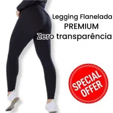 Legging Grossa feminina tecido Suplex Flanelado premium macio sem transparência Forrada Alta confortável outono inverno