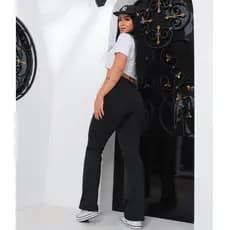 Calça Flare Flanelado Cintura Alta