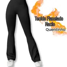 Calça feminina barra Fler cintura alta tecido forrado cós alto tecido forrado