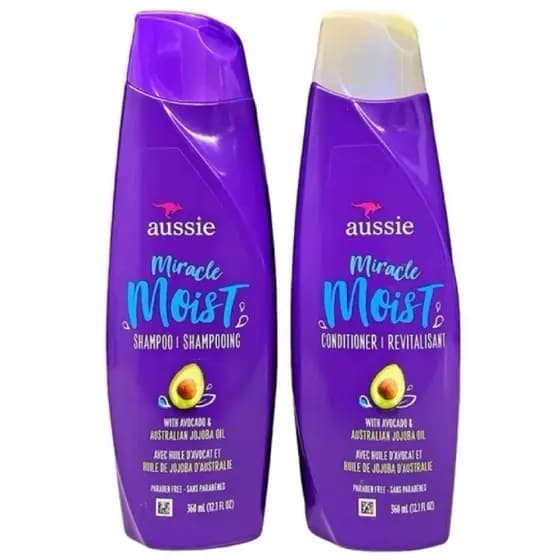 Kit Shampoo e Condicionador AUSSIE MIRACLE MOIST Avocado & Jojoba Oil 360ml cada