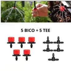 Kits com Gotejadores Reguláveis e TEE De Microtubo Para Irrigação