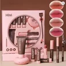 KIT COMPLETO MAQUIAGEM BATOM, PÓ, DELINIADOR, LIPSTICK
