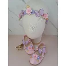 Sapato e tiara Jardim encantado, sapatinho personalizado.