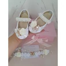 Sapatilha para batizado, Sapatilha branca, sapato branco, Sapatinho para bebê personalizado