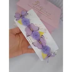 Tiara Jardim Encantado, Tiara de borboletas com flores lilás