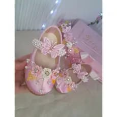 Sapatilha infantil, sapato infantil jardim encantado tons rosa, Sapatinho personalizado