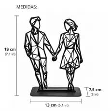 Escultura Casal  MINIMALISTA Decoração Enfeite Moderno para seu lar, Presente Romântico