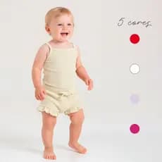 Conjunto Bebê Verão Menina Regata e Tapa Fralda Babado Confortável