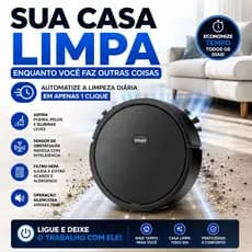 Robô Aspirador de Pó Recarregável 110V Sensor Obstáculos Filtro HEPA Limpeza Automática Casa