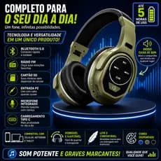Headphone Bluetooth Sem Fio Inova Fon-6699 com Microfone Rádio FM Cartão SD Bateria Longa