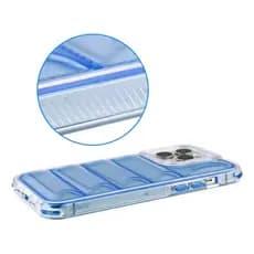 Capinha Case Compatível iPhone Puffer Translúcida TRANSPARENTE AZUL DEGRADE DESING MODERNA REFORÇADA