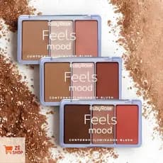 Paleta  Contorno,  Iluminador e  Blush  Feels  Mood - Ruby  Rose Altta  Corbertura e Fixação  Vegano