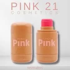 Blush em Bastaõ Stick Pink Pink 21Efeito MAKE Natural Acabamento Matte Textura Cremosa Fácil Aplicação Esfumar Maquiagem