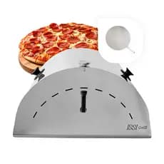 Forno de Pizza Costela Pequeno em Inox para Churrasqueira com Refratário e Pá Issi Grill