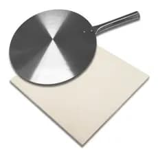 Pedra Placa Refratária 30X30 p/ Forno + Pá de Pizza Aluminio Qualidade Premium