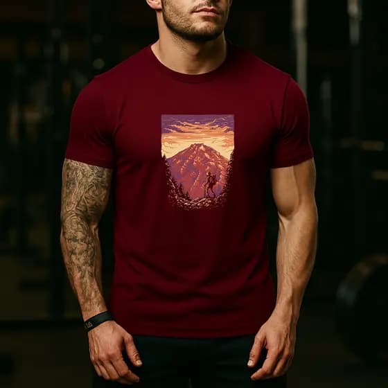 Camiseta Montanha Trilha Arte Estampa Algodão 30.1 – Confortável
