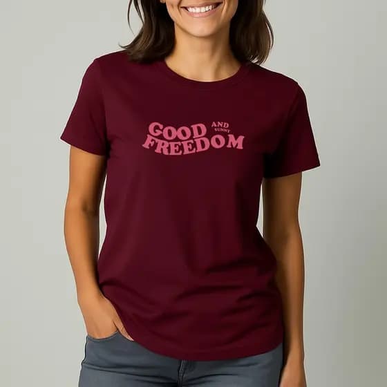Camiseta Feminina Good And Sunny Freedom Algodão 30.1 Confortável Modelagem Slim