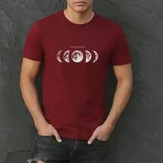 Camiseta Fases da Lua Estampada Streetwear Algodão 30.1 Modelagem Slim
