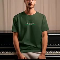 Camiseta Nigéria Masculina Algodão Estampada Nigeria - Slim Fit