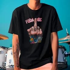 Camiseta Foda se Estampada Unissex Confortável Estilo Casual Algodão 30.1 Varias Cores