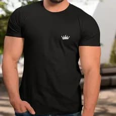 Camiseta Masculina Coroa Básica – Algodão Premium 100%, Conforto e Modelagem Slim Fit
