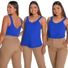 Blusinha Regata Básica Com Decote Blusa De Alça Feminina Casual Dia A Dia