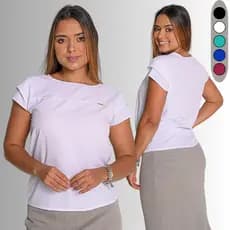 Blusa Feminina Social Blusinha Manga Curta Elegante Casual