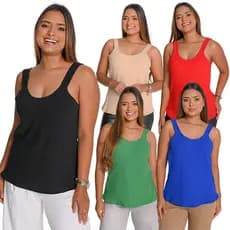 Blusa De Alça Com Decote Regata Social Blusinha Soltinha Feminina