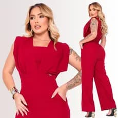 Macacão Feminino Longo Elegante Moderno Para Festa