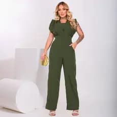 Macacão Feminino Pantalona Social Elegante Moderno Com Top