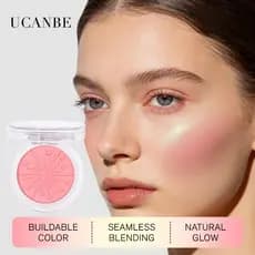 UCANBE Baked Blush Para Bochechas , Paleta De Brilhante-Maquiagem Em Pó Misturável E Sedoso Sem Costura , Proporcionando