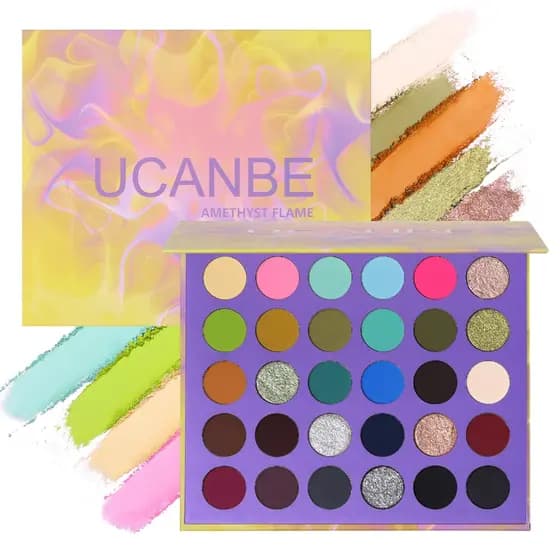 UCANBE Paleta De Maquiagem Para Sombras De 30 Cores Arco-Íris Brilhante E Tons Neutros Profundos Acabamentos Foscos Com