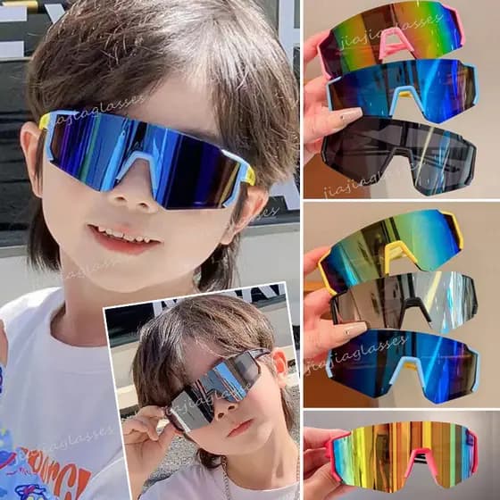 Óculos De Sol Para Ciclismo Infantil , Meninos , Meninas , Esportes Ao Ar Livre , Armação Grande , Proteção UV Crianças