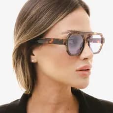 Óculos De Sol Poligonais De Feixe Duplo Personalizados Para Homens E Mulheres Na Europa América Verão Sombra Ao Ar Livre
