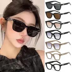 Óculos De Sol Olho De Gato Da Moda Coreana Para Mulheres Homens Gradiente Quadrado Anti Radiação Preto Armação De Ao Ar