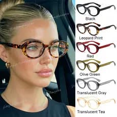 Moda Coreana Pequeno Quadro Oval Anti-Azul Óculos De Luz Para Mulheres Clássico Retro Olho De Gato Radiação