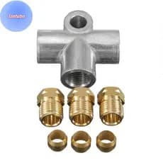 LANTUBN M10 T De Freio De Peça De 3 Vias E 3 Peças M8 M10 Porcas Macho União Curta Métrica Para Manutenção De Linha Auto