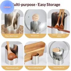 LANTUBN Suporte De Colher De Aço Inoxidável Estável , Fácil De Limpar , Espátula , Resistente Ao Calor , Sopa Ra , Mesa