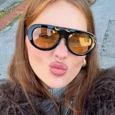 Óculos De Sol Redondos Sapo De Armação Pequena Masculina E Feminina Ins Personalizados Da Moda Europeus Americanos Anti