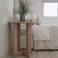 Mesa De Canto Lateral Redonda Luxo Com Pés Retrô Apoio Sofá Sala Quarto