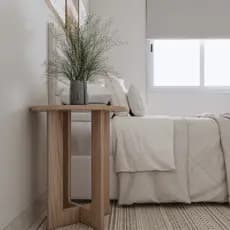 Mesa Lateral Apoio Redonda com Pés de Madeira MDF Retro Canto Porta Objetos Decoração Casa Quarto Sala