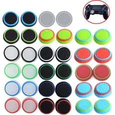 Par de Grips de  Silicone para analógicos de controles XBOX One, 360, PS3, PS4, PS5 e PS2