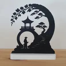 Decoração Oriental em 3D – Paisagem Japonesa