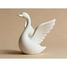 Escultura Cisne Decorativo Branco – Ornamentação Moderna / Peça de Decoração