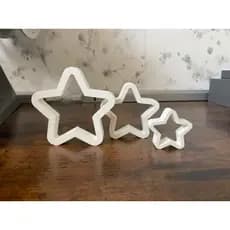 Estrela Decorativa 3D Branca — Toque de Luz e Elegância na Sua Decoração - conjunto 3 estrelas
