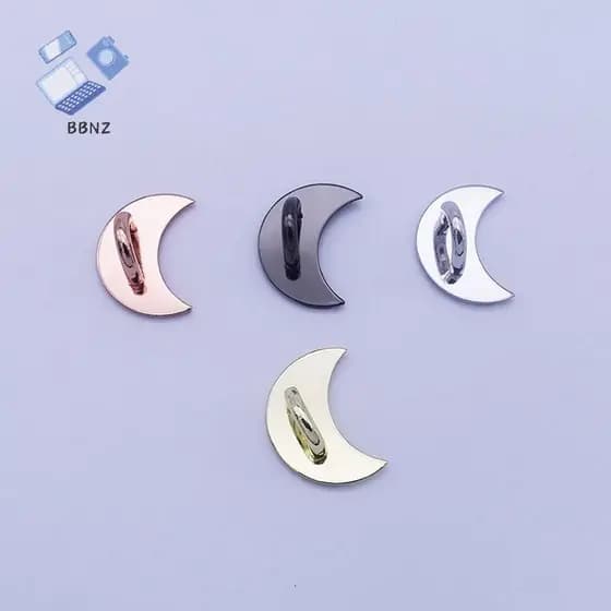 Kam 2/4 Pcs Adesivo Metal Estrelas Lua Arco Telefone Charme Titular Capa De Anel De Dedo Suporte Gancho Fivela Fecho Ace