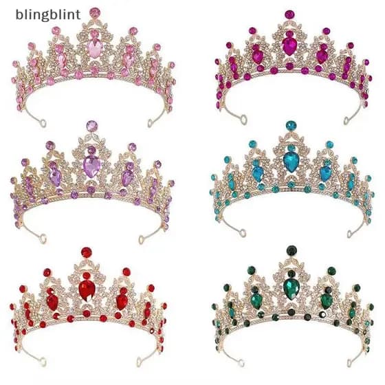 [blingblint] Elegante Cristal Princesa Coroa Acessórios De Cabelo Tiara Para Mulheres Festa Strass Casamento De Noiva No